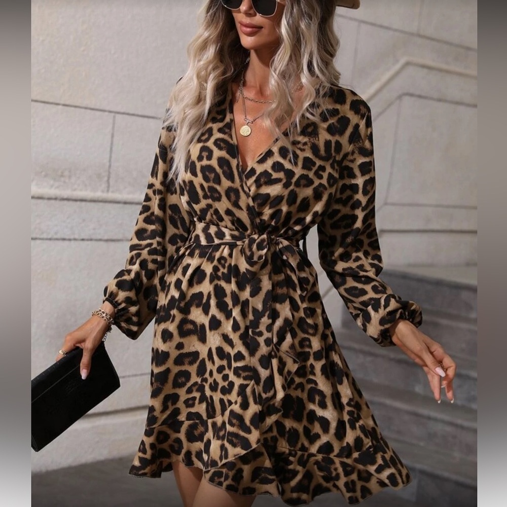 Leopard print long sleeve dress - Picture 5 of 5